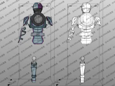 Kamen Rider Chaser Armor - DIY Cosplay Pepakura Foam Template Low-poly 3D model