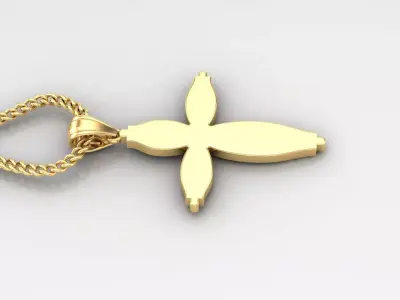 Light Gold 18K Cross Pendant 1CP070 3D print model purchase