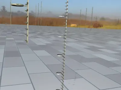 Iron Ladder for Metal Poles - Object 127 Low-poly 3D model