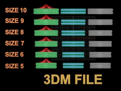 Double Stack Diamond Infinity Band Mix Size 3D print model