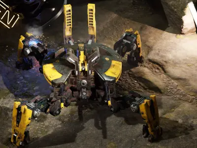 Mecha-Drone robot Low-poly 3D model