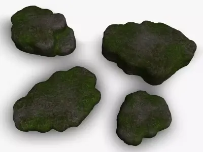 Cave Platform 2 - Moss 1 Low-poly 3D model