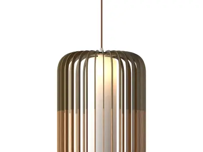 Nordic Wooden Pendant Lamp 3D model