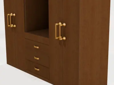 Celestine Four Door Wardrobe Low-poly 3D model