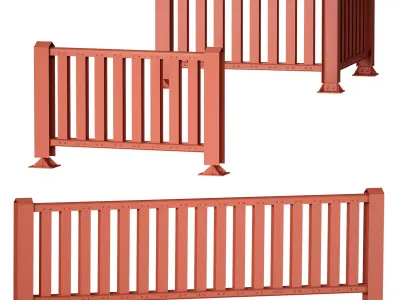 Metal fencing fence 3D model