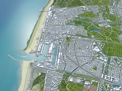 The Hague City South Holland Netherlands Low-poly 3D model