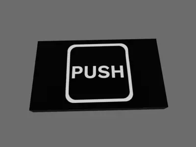 Sign push Low-poly 3D model
