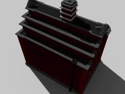 Voxel House 01 Free low-poly 3D model