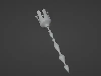dungeon medieval torch flambau castle 3D model