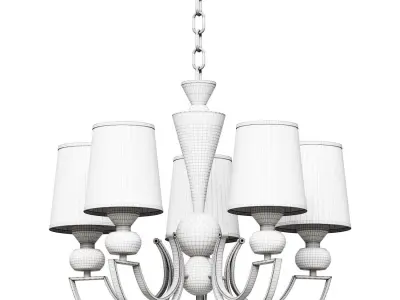 Belinda pendant chandelier in white and gray color 3D model