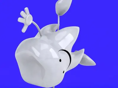 Fun tooth character 3D model