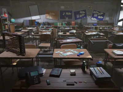 Abandoned classroom