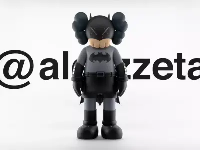 Kaws Classic Batman Textured Low-poly 3D model