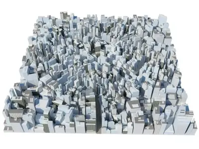 City Block Low-poly 3D model shop