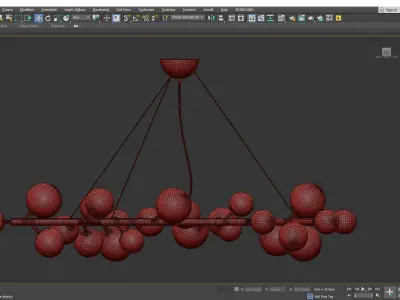 MIMOSA 27 LIGHT BLACK NICKEL CHANDELIER Low-poly 3D model