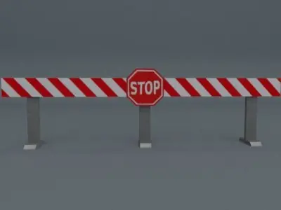 Road Block Package Low-poly 3D model