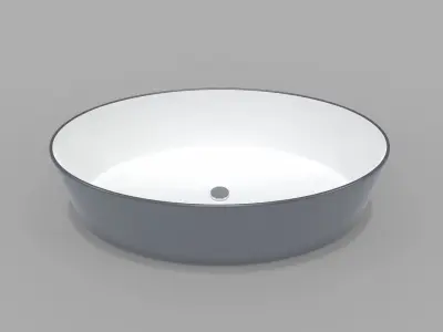Bluish gray Ceramic Sink  3D model
