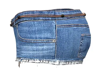 Mini Shorts With Cords Belt Low-poly 3D model