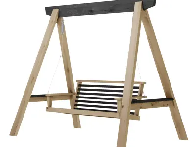Garden swing 3D model 7