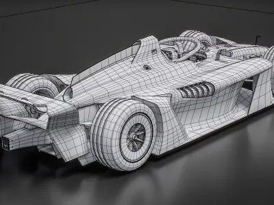  GEN4 Formula E 2026-2027 Race Car White Mockup 