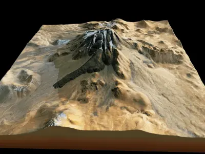 llullaillaco volcano 3d model terrain 3D model