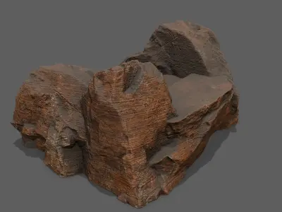 Stairs set of made of rocks Low-poly 3D model