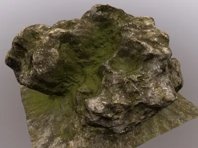 Rock Mount Low-poly 3D model get