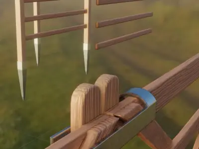  Pine Wood Fence with Animated Door 3D Model Pack