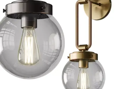 Coastal Cottage Rope Globe Sconce 3D model