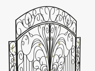 Gate-4 wrought iron gate 3D model