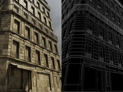 Building Corner Chic modular Low-poly 3D model