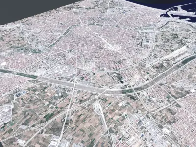 Streets and roads City Valencia Spain 3D model