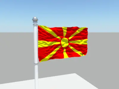 Republic of Macedonia flag 3D model