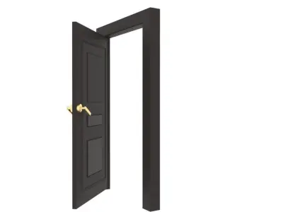 Wooden Door Low-poly 3D model