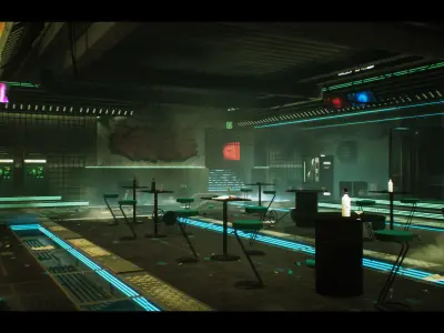 Cyberpunk Night Club Environment Low-poly 3D model