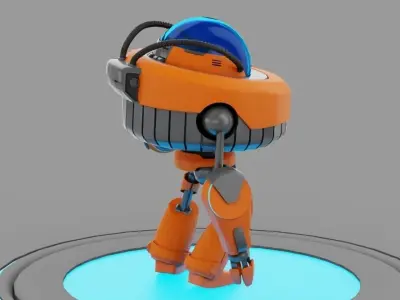 Toon Robot rigged - animated character 3D model