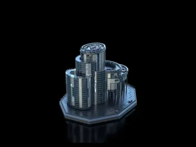 Futuristic Future Modern City Building Skyscraper 26 3D model