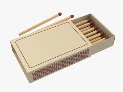 Matchbox matches in box Low-poly 3D model
