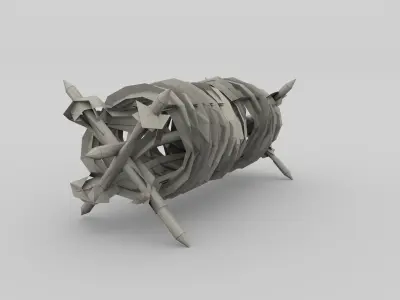Lowpoly Barb Wire Obstacle Low-poly 3D model purchase