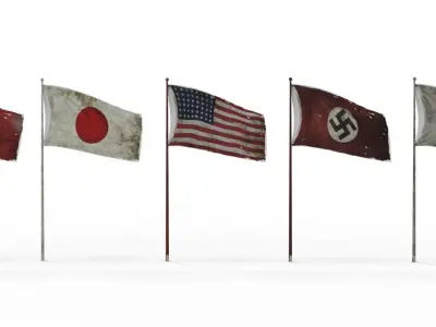 Lowpoly Pack - flag Low-poly 3D model