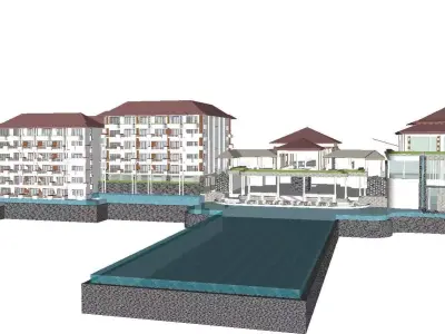 vacation spot-Resort-Fashion Leisure Hotel-094 3D model
