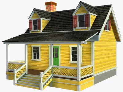 Wooden House V02 Low-poly 3D model