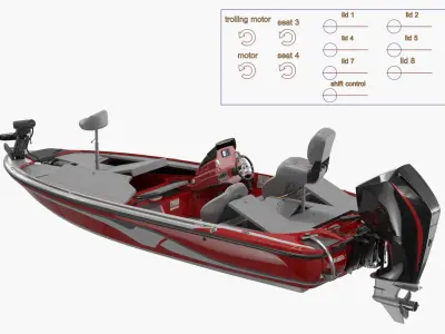  Low Profile Angler Boat With Deck Red Rigged 