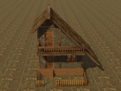 Medieval house 16 Low-poly 3D model