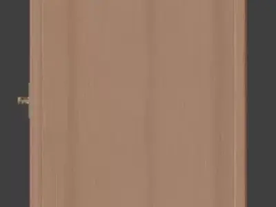 Minimalist Walnut Double Wardrobe 3D Model Low-poly 3D model