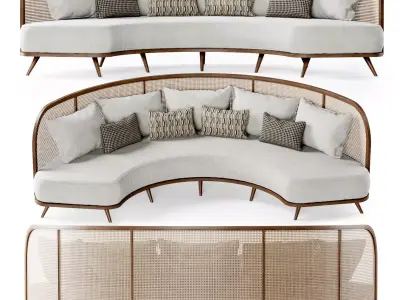 Garden round sofa R156 3D model