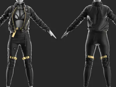 Girls Outfit 7- Marvelous Designer with Video Process 3D model