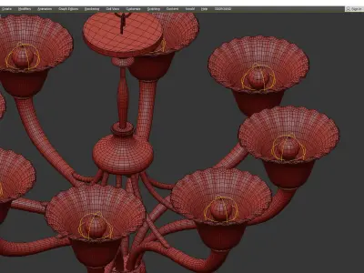 BRASS AND CRYSTAL CHANDELIER Low-poly 3D model