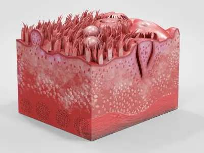 Tongue with cross section Anatomy 3D model