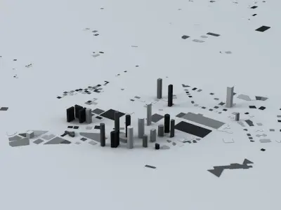 Doha Streets and Buildings 3D model